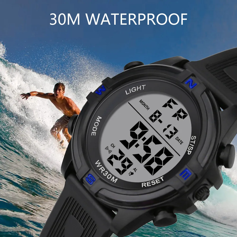 New silicone strap digital watch Luxury Men Analog Digital Military Sport LED Waterproof Wrist Watch Montre Homme Hot Sales #03 | Наручные