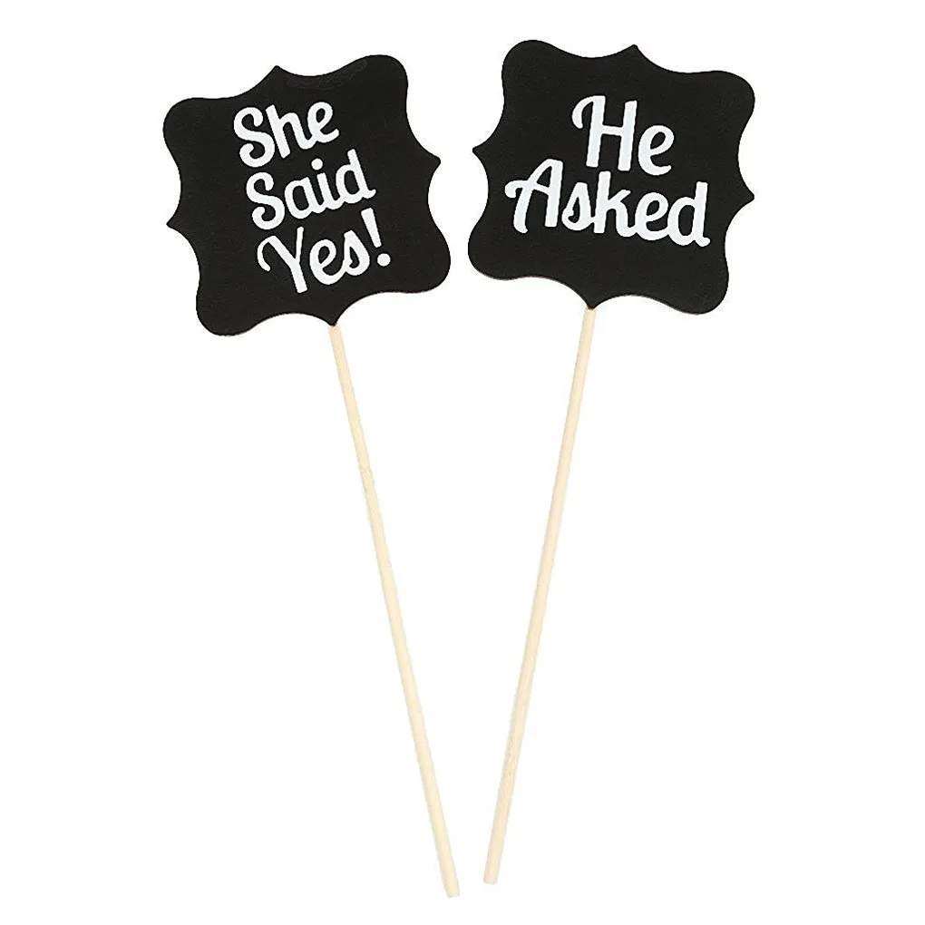 2pcs Fashion Wedding Wooden English Letters He Asked & She Said Yes with Stick Photo Props
2pcs Fashion Wedding Wooden English Letters He Asked & She Said Yes with Stick Photo Props