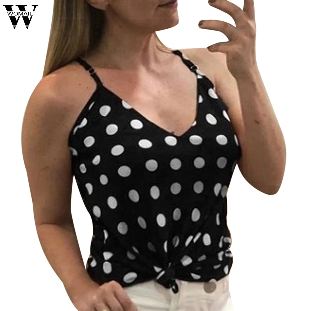 Womail Tanks 1pc Womens Summer Sexy Blouse Ladies Plus Size V-neck Wave Point Sleeveless Halter Casual Tank Tops 2019 Jun25
Womail Tanks 1pc Womens Summer Sexy Blouse Ladies Plus Size V-neck Wave Point Sleeveless Halter Casual Tank Tops 2019 Jun25