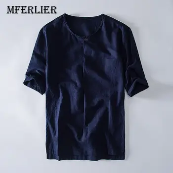 MFERLIER Summer men shirt cotton linen Bust 104-124cm Half sleeve shirt men 3 colors
MFERLIER Summer men shirt cotton linen Bust 104-124cm Half sleeve shirt men 3 colors