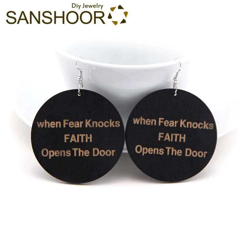 SANSHOOR 6cm Craved Inspiring Words Wood Dangle Earrings African Ethnic Faith As Black Women Christmas Gift 1Pair Dropshipping
SANSHOOR 6cm Craved Inspiring Words Wood Dangle Earrings African Ethnic Faith As Black Women Christmas Gift 1Pair Dropshipping