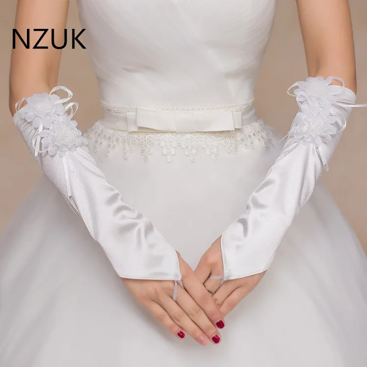 New Luvas De Noiva flower Gloves Beaded Satin Bridal Gloves Hook Fingerless Lengthen Gloves Wedding Accessories
New Luvas De Noiva flower Gloves Beaded Satin Bridal Gloves Hook Fingerless Lengthen Gloves Wedding Accessories