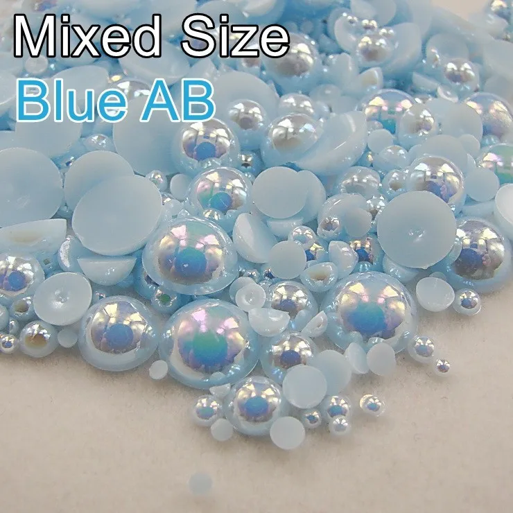 7 Sizes Mixed! Light Blue AB 1100PCS/PACK (2mm/3mm/4mm/5mm/6mm/8mm/10mm) Half Round Flatback ABS Imitation Pearl Beads
7 Sizes Mixed! Light Blue AB 1100PCS/PACK (2mm/3mm/4mm/5mm/6mm/8mm/10mm) Half Round Flatback ABS Imitation Pearl Beads