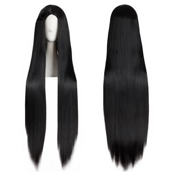 Hot Selling 32 Inches Black Long Straight High Temperature Fiber Peruca Natural Middle Part Synthetic Cosplay Wig 
Hot Selling 32 Inches Black Long Straight High Temperature Fiber Peruca Natural Middle Part Synthetic Cosplay Wig