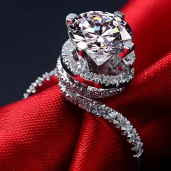 AU750 18K White Gold Twist Band 2 Carat Consummate Women Wedding Ring Authentic AU750 Gold Jewelry For Bridal
AU750 18K White Gold Twist Band 2 Carat Consummate Women Wedding Ring Authentic AU750 Gold Jewelry For Bridal