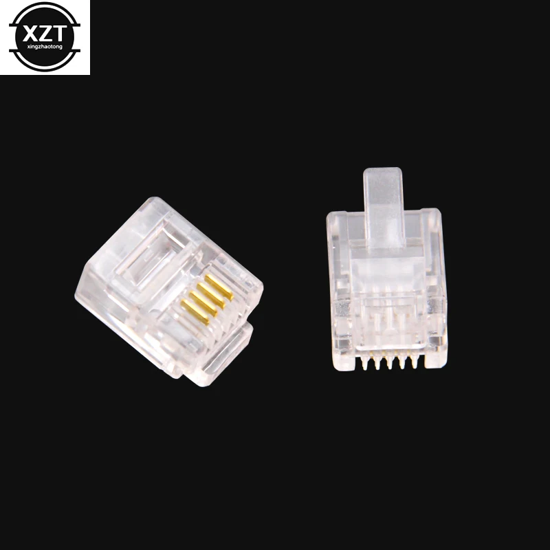 100pcs/packs High Quality Durable 4 Core Telephone Network Connectors RJ11 6P4C Modular Plugs
100pcs/packs High Quality Durable 4 Core Telephone Network Connectors RJ11 6P4C Modular Plugs