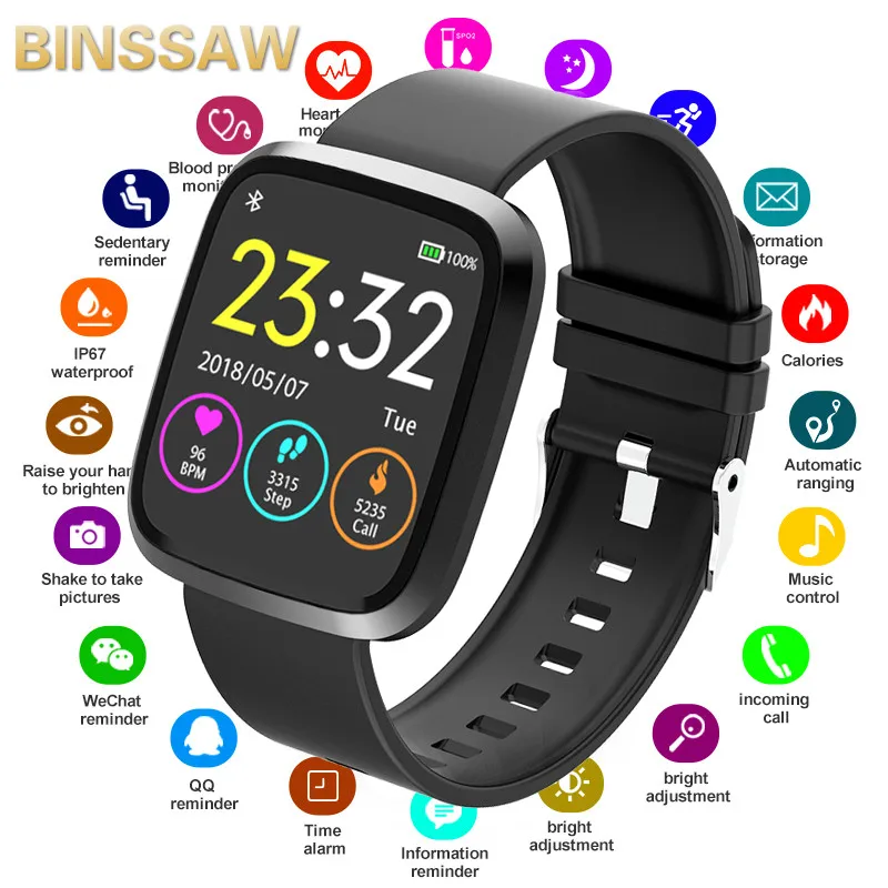 BINSSAW Men Smart Watches Heart Rate Monitor Sports Smart Wrist Band Waterproof Fitness Tracker Watch Women relogio masculino
BINSSAW Men Smart Watches Heart Rate Monitor Sports Smart Wrist Band Waterproof Fitness Tracker Watch Women relogio masculino