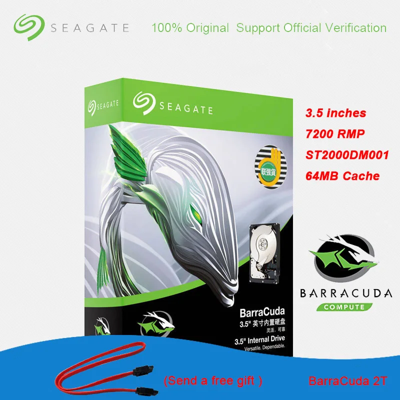 

Original Seagate BarraCuda 2TB 3.5 Inch Internal HDD for Desktop PC Games Music 7200 RPM SATA3.0 64MB Cache Hard Drive Disk