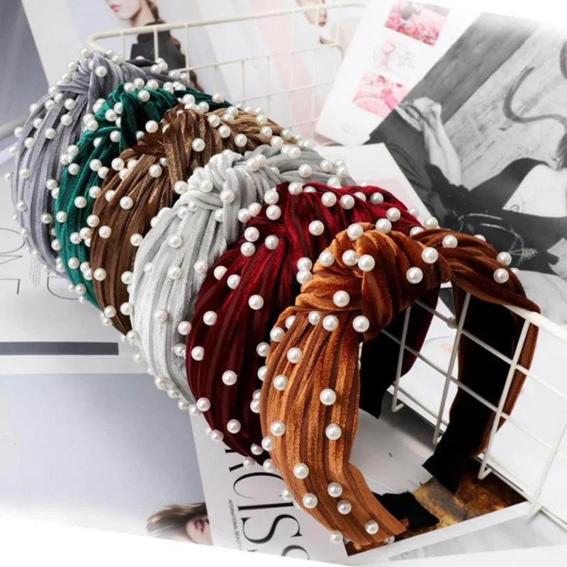 Fashion Velvet Pearls Hairband Hair Hoop For Women Girls Turban Headbands Hair Band Knotted Hair Accessories Headwear
Fashion Velvet Pearls Hairband Hair Hoop For Women Girls Turban Headbands Hair Band Knotted Hair Accessories Headwear