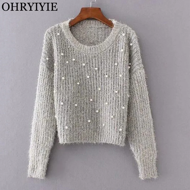 OHRYIYIE Autumn Winter Women Pearl Beaded Knit Jumper 2019 Fashion Long Sleeve Mohair Sweater Female Warm Pullovers Pull Femme
OHRYIYIE Autumn Winter Women Pearl Beaded Knit Jumper 2019 Fashion Long Sleeve Mohair Sweater Female Warm Pullovers Pull Femme