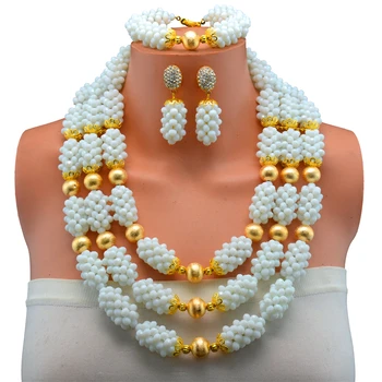 2017 Dubai Copper Beads Jewelry Sets Costume Big Design White Handwork Nigerian Wedding African Beads Jewelry Sets
2017 Dubai Copper Beads Jewelry Sets Costume Big Design White Handwork Nigerian Wedding African Beads Jewelry Sets