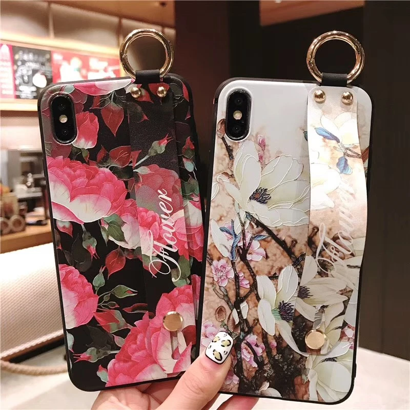 Luxury cute 3D embossed floral silicone wrist bracket phone case for iphone 6 7 8 S plus X XR XS MAX cover for samsung S8 S9
Luxury cute 3D embossed floral silicone wrist bracket phone case for iphone 6 7 8 S plus X XR XS MAX cover for samsung S8 S9