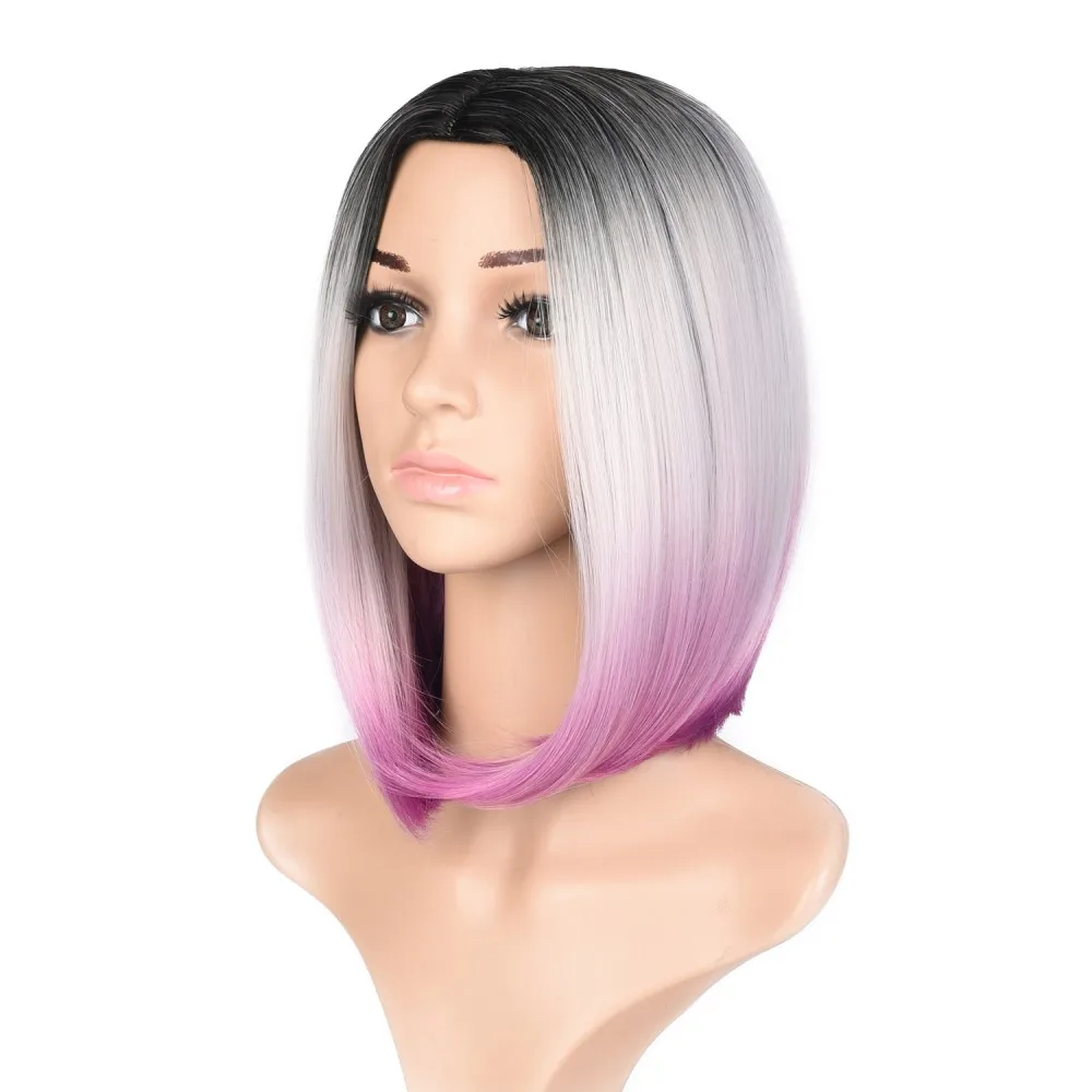 gray purple wig