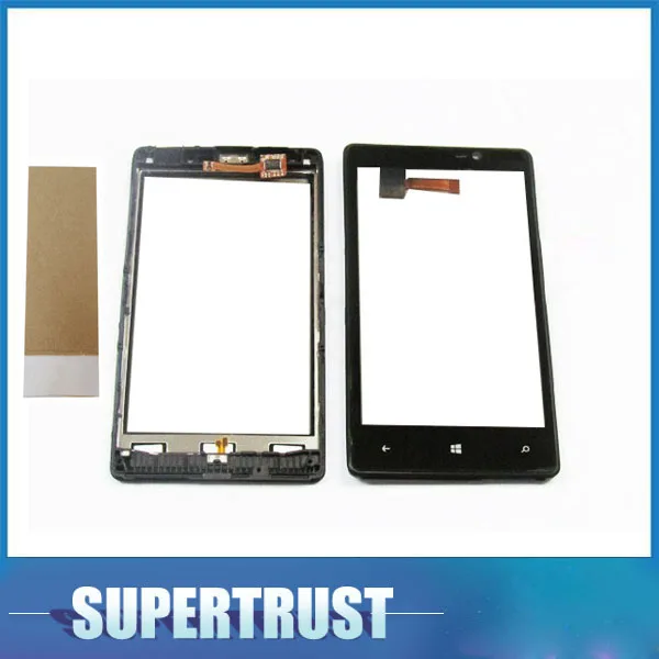 

For For Nokia Lumia 820 N820 Touch Screen Digitizer Front Glass Lens Sensor Panel Black color with tape