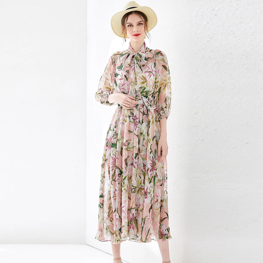 VERDEJULIAY Runway Women Summer Dress 2019 Luxury Boho Lily Flower Print Midi Dress Lantern Sleeve Bow Slim Long Dress Vestidos
VERDEJULIAY Runway Women Summer Dress 2019 Luxury Boho Lily Flower Print Midi Dress Lantern Sleeve Bow Slim Long Dress Vestidos