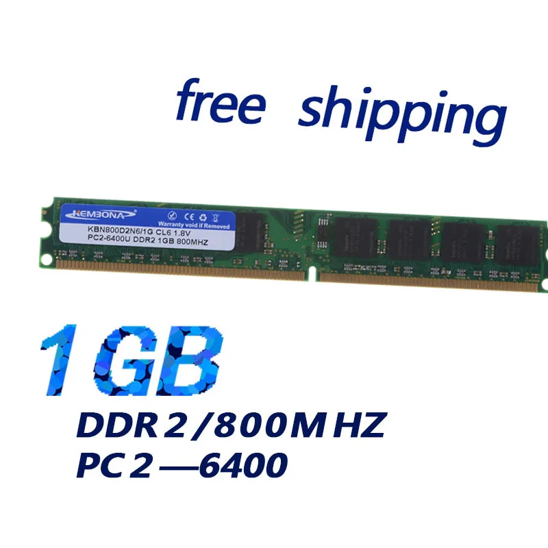KEMBONA NEW 1GB pc2 6400 ddr2 800MHz 240pin lodimm Desktop memory RAM ddr2 memory module +Free shipping
KEMBONA NEW 1GB pc2 6400 ddr2 800MHz 240pin lodimm Desktop memory RAM ddr2 memory module +Free shipping