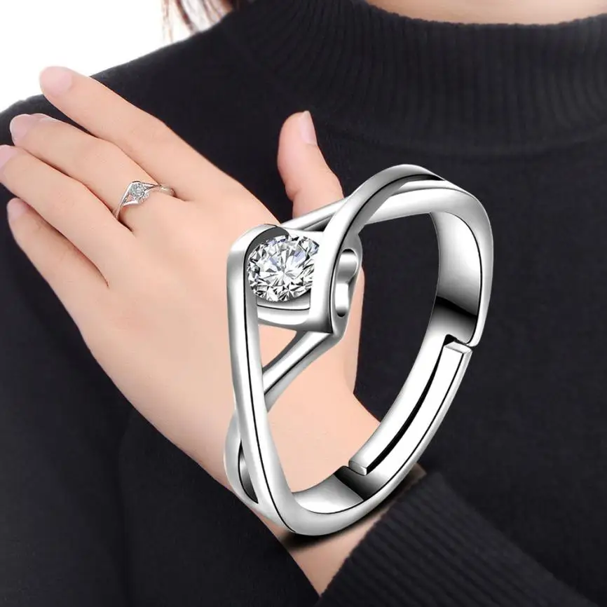 Bling-world Women Fashion Jewelry Silver White Zircon Wedding Adjustable Ring m16
Bling-world Women Fashion Jewelry Silver White Zircon Wedding Adjustable Ring m16