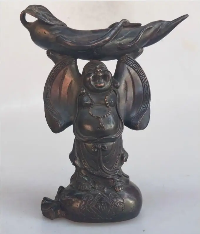 Red copper Maitreya Buddha and Ginseng Brass statue Pure hand-carved fine Buddha sculpture home Feng Shui decoration Collection
Red copper Maitreya Buddha and Ginseng Brass statue Pure hand-carved fine Buddha sculpture home Feng Shui decoration Collection