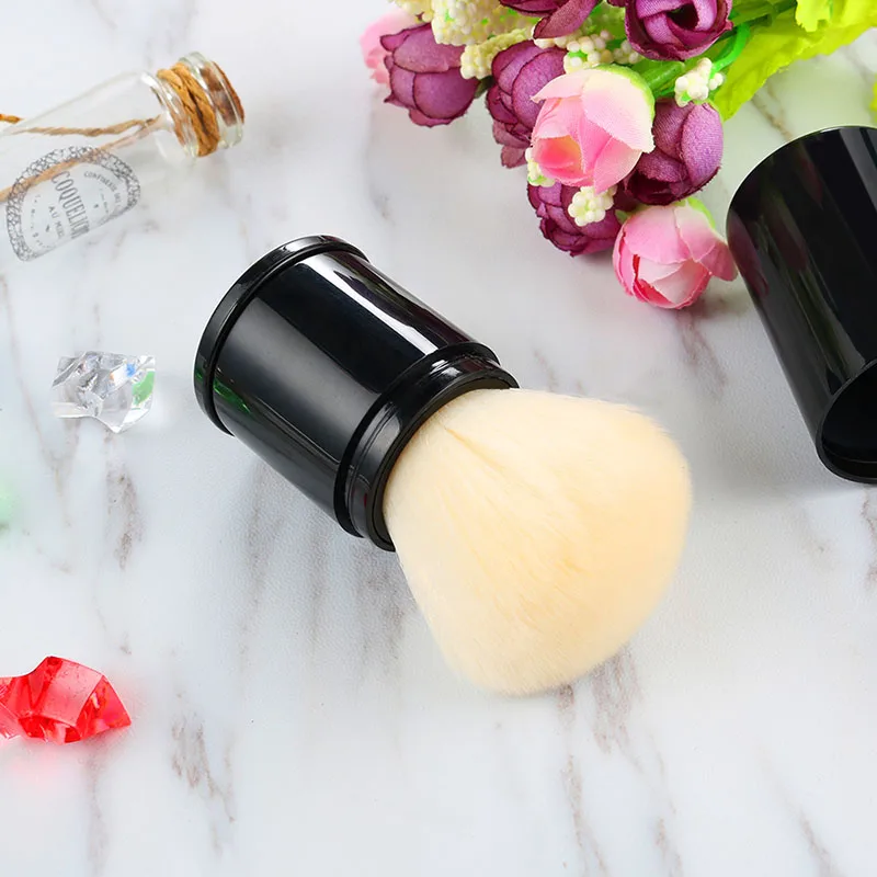 1pcs Black Retractable Makeup Brushes Big Powder Foundation Blusher Concealer Cream Kabuki Brush (10)