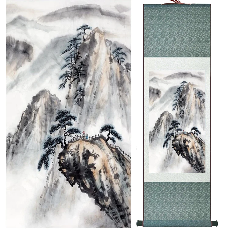 

landscape painting Home Office Decoration Chinese scroll painting mountain and River paintingPrinted painting042208