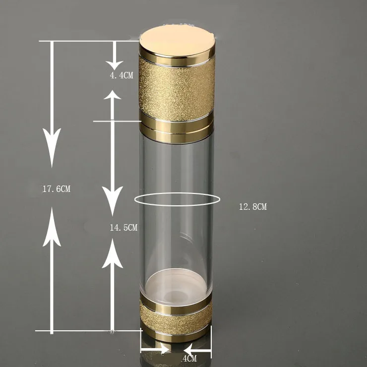 Hot 100ML gold plastic airless bottle , 100ml plastic lotion bottle with airless pump, gold LID can used for Cosmetic Packaging
Hot 100ML gold plastic airless bottle , 100ml plastic lotion bottle with airless pump, gold LID can used for Cosmetic Packaging