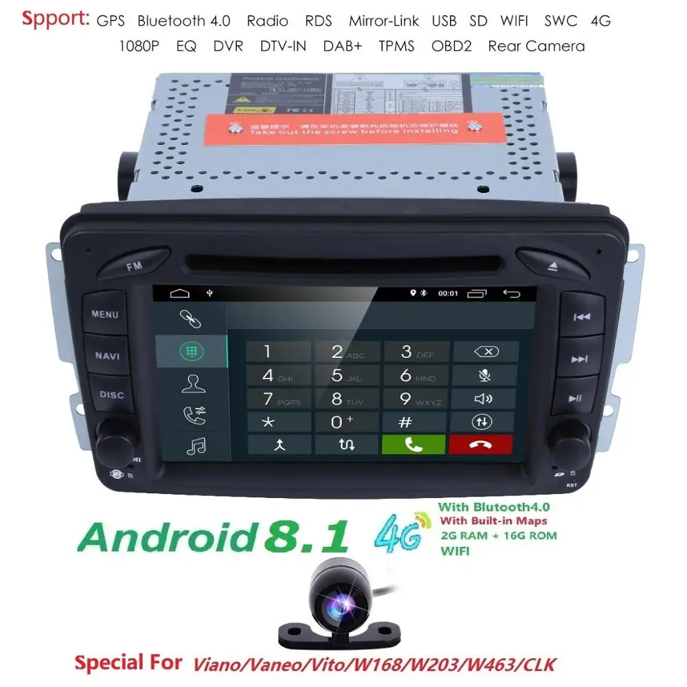 DSP Android 9.0 2 din 7 inch CAR DVD PLAYER For Mercedes Benz W209 W203 W168 W463 Viano W639 Vito Vaneo 4G GPS BT Radio USB OBD2
DSP Android 9.0 2 din 7 inch CAR DVD PLAYER For Mercedes Benz W209 W203 W168 W463 Viano W639 Vito Vaneo 4G GPS BT Radio USB OBD2