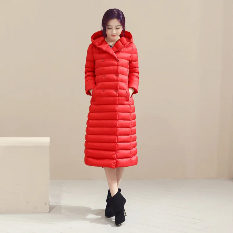 New Autumn Winter Down Jackets For Women Hooded X-Long Plus Size Double Breasted Belt Loose Solid Female Casual Down Outwear
New Autumn Winter Down Jackets For Women Hooded X-Long Plus Size Double Breasted Belt Loose Solid Female Casual Down Outwear