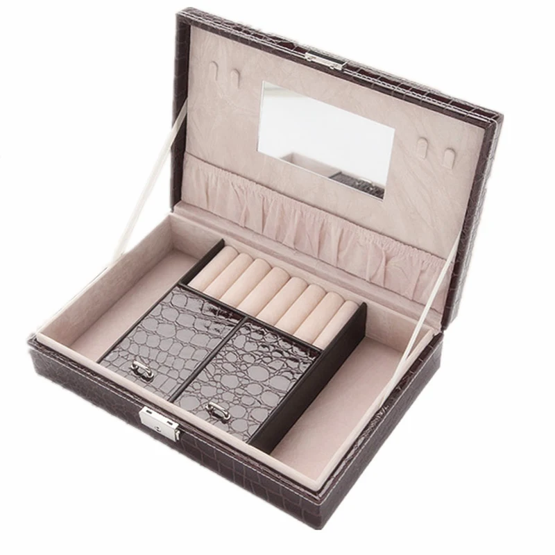Fashion Cosmetic Leather Jewelry Box Necklace Ring Storage Case Organizer Display for home traveling
Fashion Cosmetic Leather Jewelry Box Necklace Ring Storage Case Organizer Display for home traveling