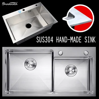 Free Shipping SUS304 Stainless Steel Nickel Hand-Made 3MM Extra-Thick Kitchen Sink with Strainer,Basket and Soap Dispenser
Free Shipping SUS304 Stainless Steel Nickel Hand-Made 3MM Extra-Thick Kitchen Sink with Strainer,Basket and Soap Dispenser