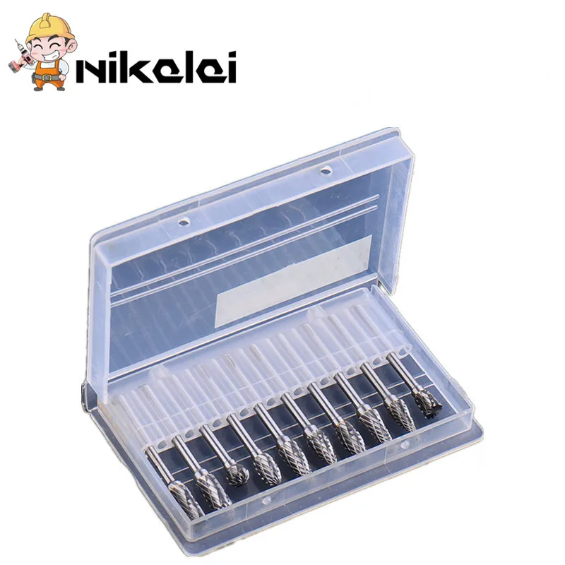 10pcs/Set 1/8'' Tungsten Carbide Cutter Rotary Burrs Set Dremel Accessories for Rotary Tools Milling Cutter CNC Engraving Bits
10pcs/Set 1/8'' Tungsten Carbide Cutter Rotary Burrs Set Dremel Accessories for Rotary Tools Milling Cutter CNC Engraving Bits