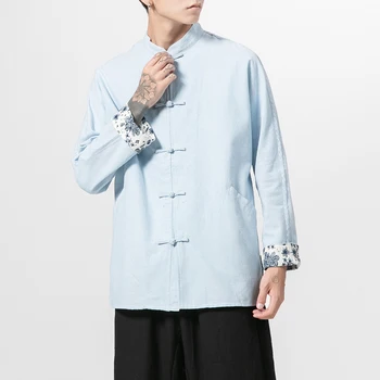 Male Shirt Style Jacket Cardigan Coat Men Chinese Style Stand Collar Fashion Casual Cotton Linen Shirt Kung Fu Costume
Male Shirt Style Jacket Cardigan Coat Men Chinese Style Stand Collar Fashion Casual Cotton Linen Shirt Kung Fu Costume