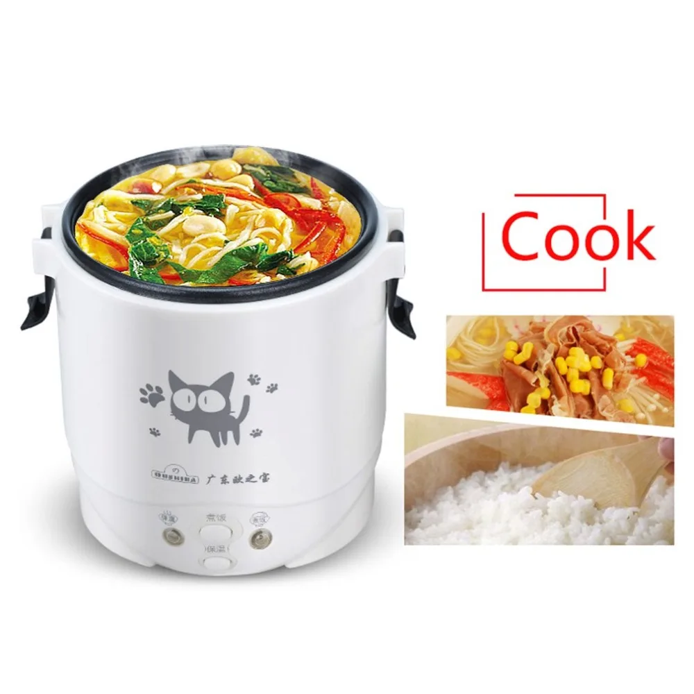 

OUSHIBA 1L Mini Rice Cooker Electric Rice Cooker Auto Rice Cooker With Cute Cat Pattern For Rice Soup Porridge Steamed Egg