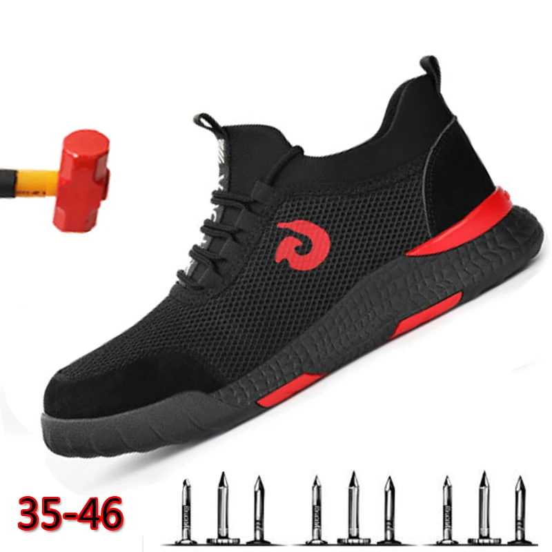 

Labor Insurance Shoes Men's Smash-proof Puncture Steel Head Safety Shoes Summer Breathable Deodorant Protective Work Boots