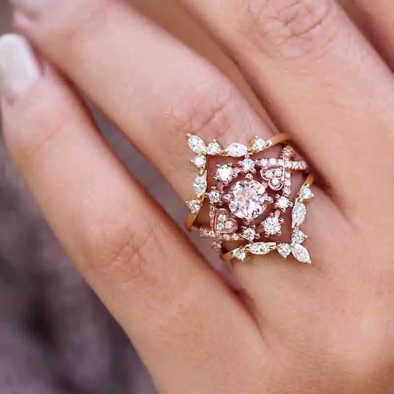 3 Pcs/ Set Exquisite Shiny Female Crystal Rhinestone Irregular Ring Fashion Peach Heart Round Flower Ring Set Lover Gift
3 Pcs/ Set Exquisite Shiny Female Crystal Rhinestone Irregular Ring Fashion Peach Heart Round Flower Ring Set Lover Gift