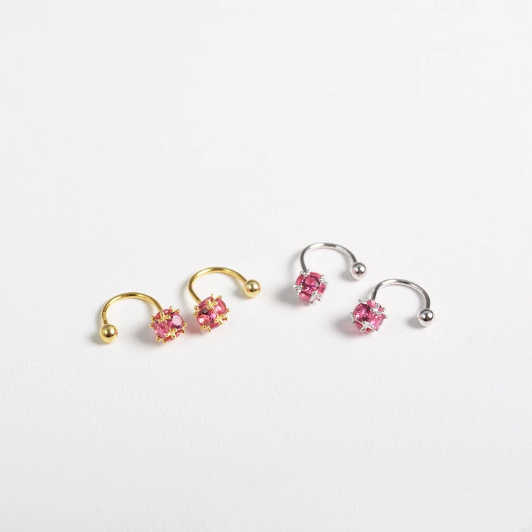 S925 sterling silver earring fashion red white zircon hook half circle screw ear ring ear buckle ear bone nails wild female jewe
S925 sterling silver earring fashion red white zircon hook half circle screw ear ring ear buckle ear bone nails wild female jewe
