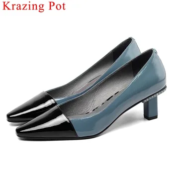 Krazing Pot British style mixed colors office lady strange style med heels square toe glitter crystals dress big size pumps L3f1
Krazing Pot British style mixed colors office lady strange style med heels square toe glitter crystals dress big size pumps L3f1