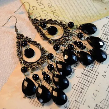 New 2020 Retro Fashion Hollow Tassel Earrings Long Big Hanging Luxury Vintage Big Black Water Drop Earrings With Stone For Women
New 2020 Retro Fashion Hollow Tassel Earrings Long Big Hanging Luxury Vintage Big Black Water Drop Earrings With Stone For Women