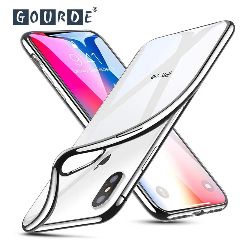 Gourde for iPhone Xs Max Case Plating Edge Phone For 8 Plus iphone XR case TPU phone Cover 6s 7 |