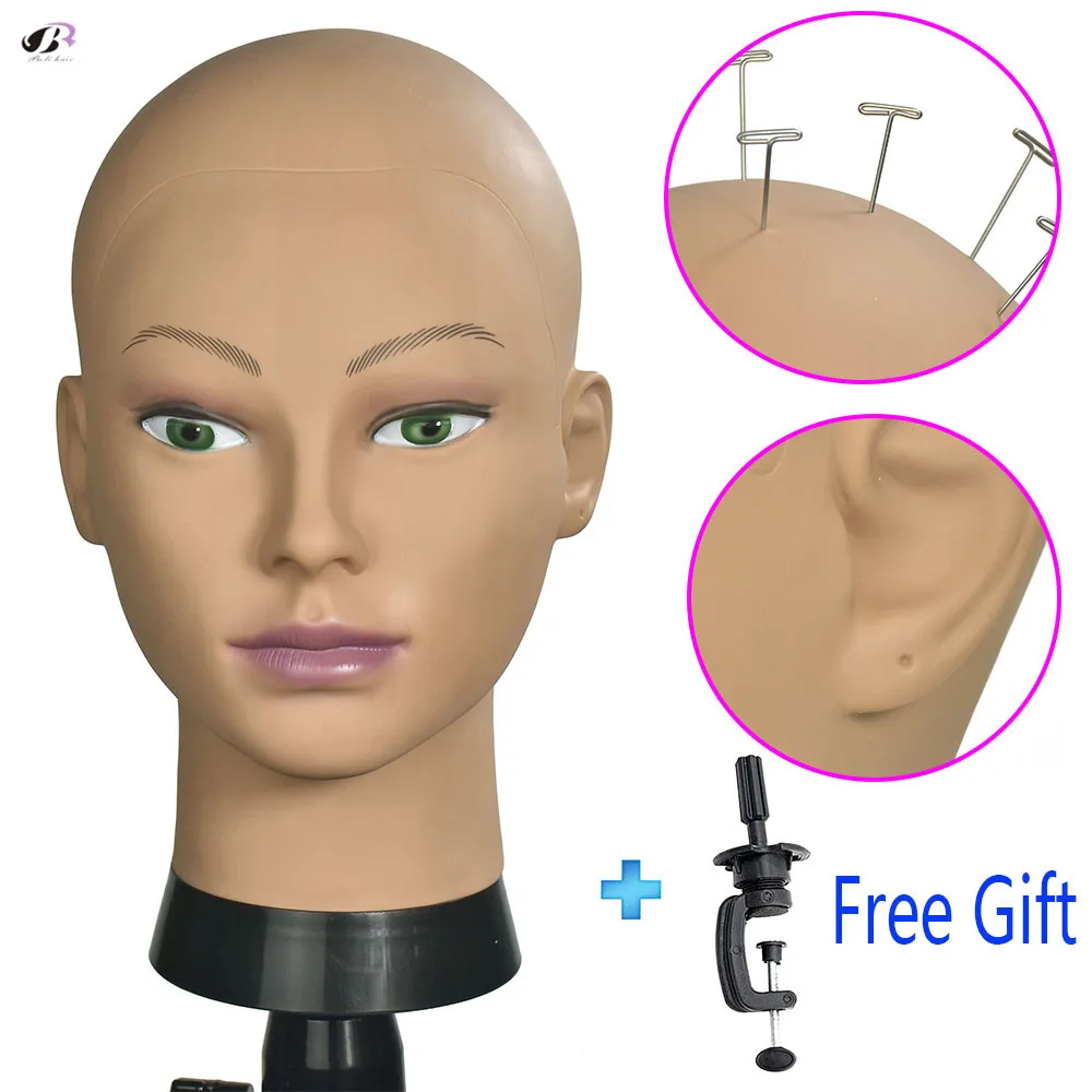 Bolihair Soft PVC Bald Manikin Heads Wig Stand Mannequin Head with Ear Hole Wigs Caps Jewelry Display Head Free clamp
Bolihair Soft PVC Bald Manikin Heads Wig Stand Mannequin Head with Ear Hole Wigs Caps Jewelry Display Head Free clamp