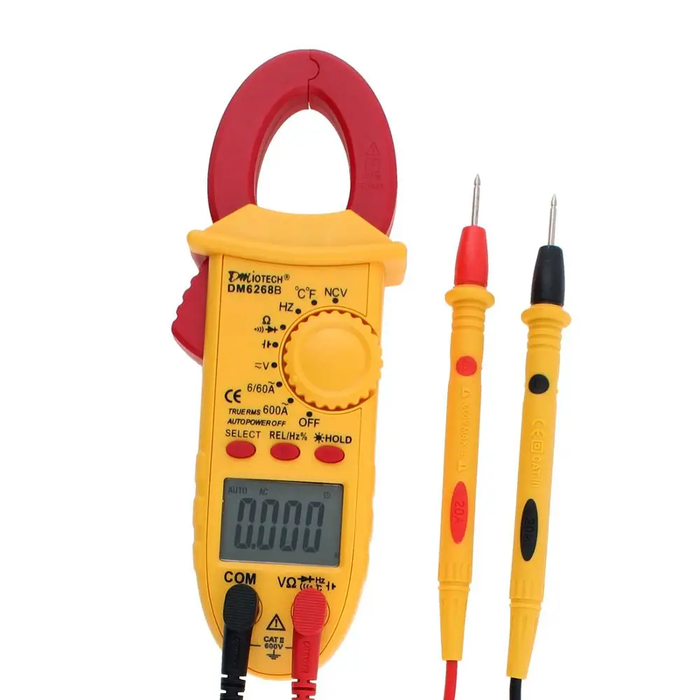 Hot Digital Clamp Meter LCD Display Multimeter Tester Back Light TRUE RMS Ammeter Voltage ACV DCV Resistance Capacitance
Hot Digital Clamp Meter LCD Display Multimeter Tester Back Light TRUE RMS Ammeter Voltage ACV DCV Resistance Capacitance