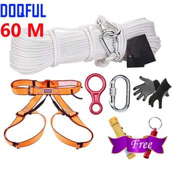 Home Escape System 60M Outdoor Climbing Rescue Rope Safety Belt Gloves Main Lock Descender Free Hammer Whistle Antigas Mask
Home Escape System 60M Outdoor Climbing Rescue Rope Safety Belt Gloves Main Lock Descender Free Hammer Whistle Antigas Mask