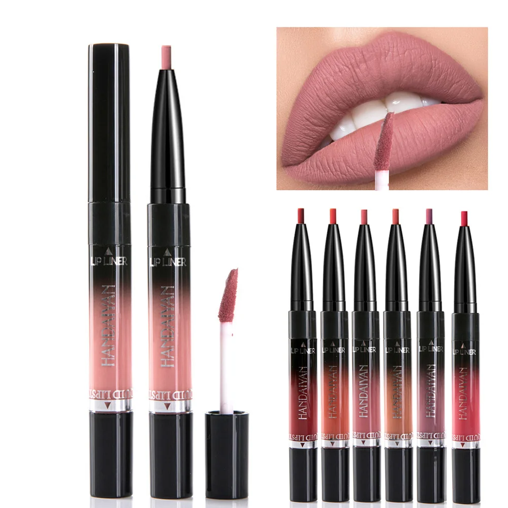 Double-end Liquid Lipstick and Lip Liner Lasting Waterproof Ultra Matte Velvet Nude Makeup Sexy Lip Stick Lipliner Cosmetic Pen
Double-end Liquid Lipstick and Lip Liner Lasting Waterproof Ultra Matte Velvet Nude Makeup Sexy Lip Stick Lipliner Cosmetic Pen