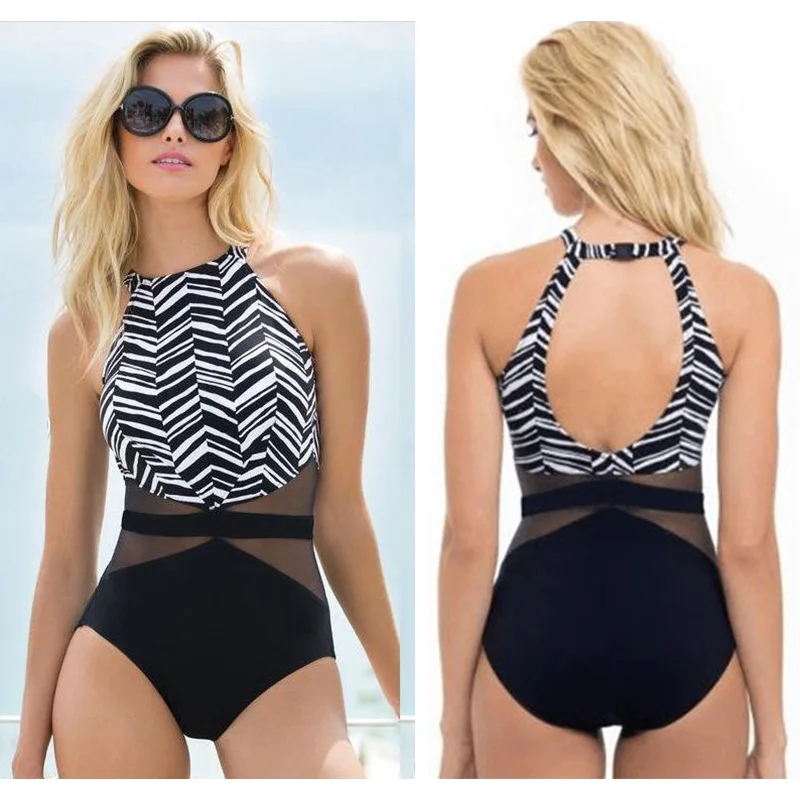 2017NEW Halter Patchwork One Piece Swimsuit Striped Mesh Swimwear Plus Size Swimsuit Bathing Suits XL
2017NEW Halter Patchwork One Piece Swimsuit Striped Mesh Swimwear Plus Size Swimsuit Bathing Suits XL