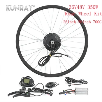 

KUNRAY Bicycle Conversion E Bike Complete Kit 36V 48V 350W Brushless Gear Motor For 26" 28" 700C Rear Wheel Dive Hub Motor LCD5