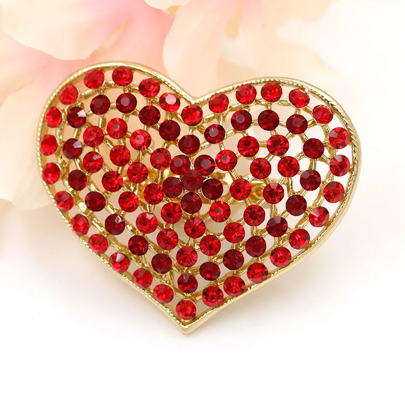Factory Direct Sale Pink / Red / Blue / Clear Crystal Rhinestones Heart Shape Brooch Pins Fashion Lady's Costume Jewelry
Factory Direct Sale Pink / Red / Blue / Clear Crystal Rhinestones Heart Shape Brooch Pins Fashion Lady's Costume Jewelry