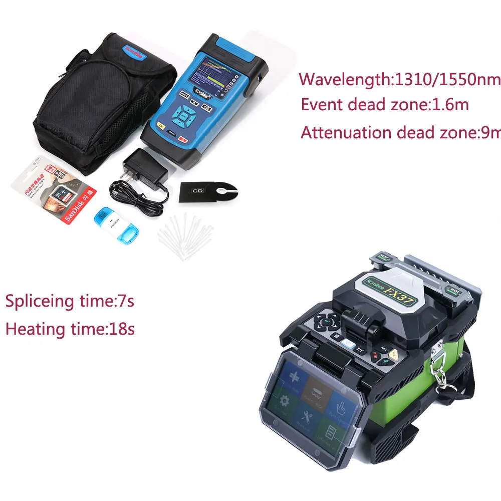 Komshine FX37 Fusion Splicer fiber optic QX45 OTDR fiber optic tester KPM-25 Optical power tester and KLS-25 Optical light sourc
Komshine FX37 Fusion Splicer fiber optic QX45 OTDR fiber optic tester KPM-25 Optical power tester and KLS-25 Optical light sourc