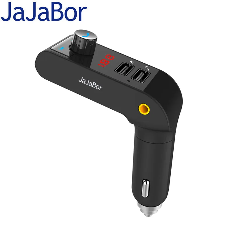 

JaJaBor FM Transmitter Bluetooth Car Kit 3.5MM AUX Audio MP3 Player Wireless A2DP Music Play Handsfree Dual USB Car Charger