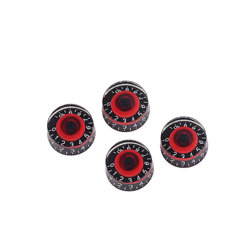 4pcs Plastic Guitar Knob Tone Volume Black with Red color For GB LP Or DIY 6mm POT
4pcs Plastic Guitar Knob Tone Volume Black with Red color For GB LP Or DIY 6mm POT
