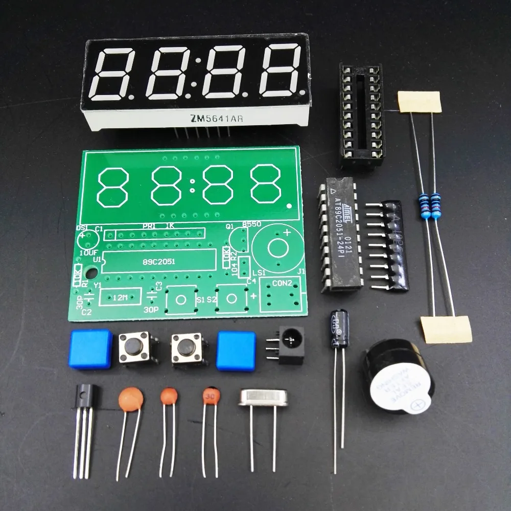 Original quality 4 electronic clock pieces c51 4 bits electronic clock C51 production suite DIY electronics Kits red color
Original quality 4 electronic clock pieces c51 4 bits electronic clock C51 production suite DIY electronics Kits red color