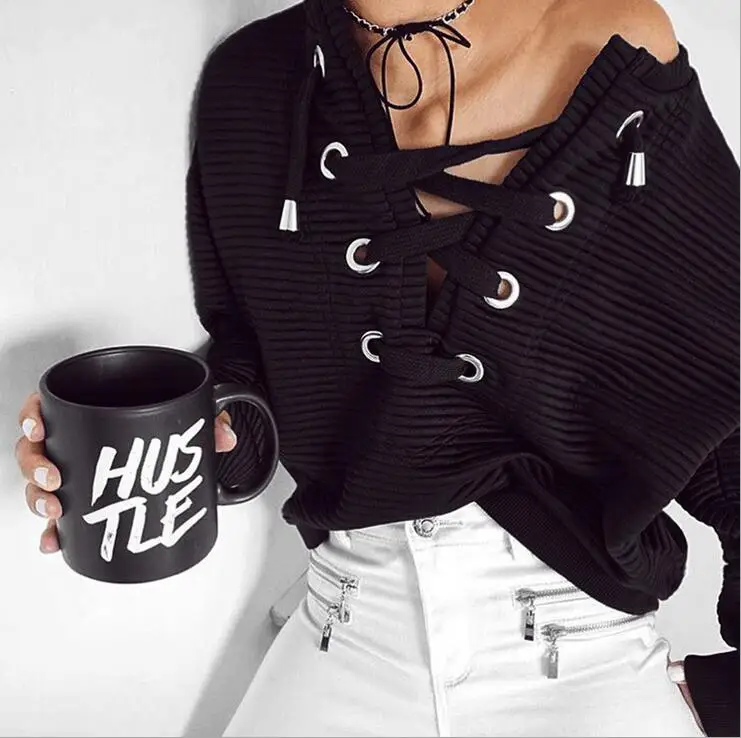 Vlent Lace Up Fashion Streetwear Knitted Hoodies Loose Belt Ribbed Top Sexy Ring Pullover Women Elastic Long Sleeve Black Jacket
Vlent Lace Up Fashion Streetwear Knitted Hoodies Loose Belt Ribbed Top Sexy Ring Pullover Women Elastic Long Sleeve Black Jacket